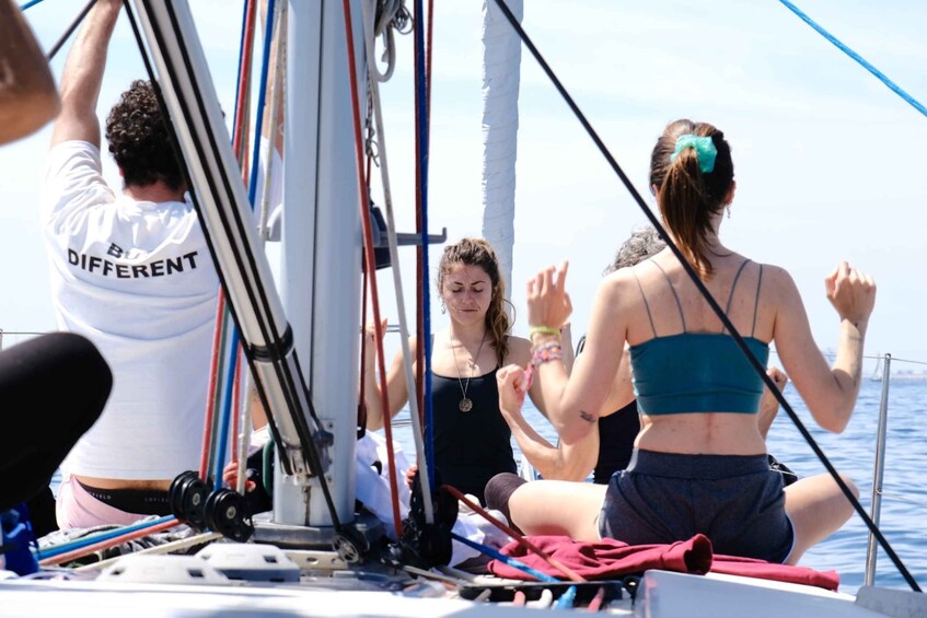 Picture 2 for Activity Barcelona: Nautical Namaste Yoga Session and Sailing Trip