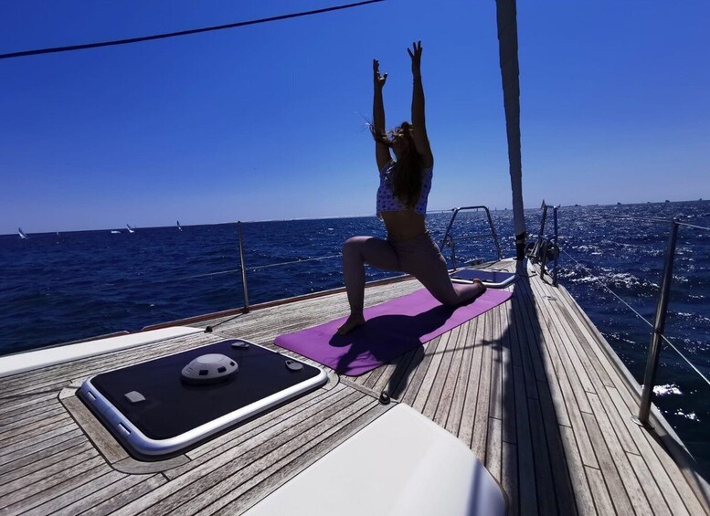 Picture 1 for Activity Barcelona: Nautical Namaste Yoga Session and Sailing Trip