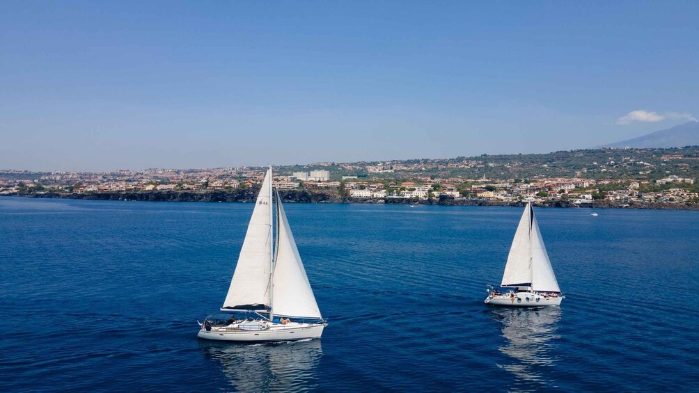 Picture 12 for Activity Catania: Cyclops Coast Sailboat Tour with Snorkel & Prosecco