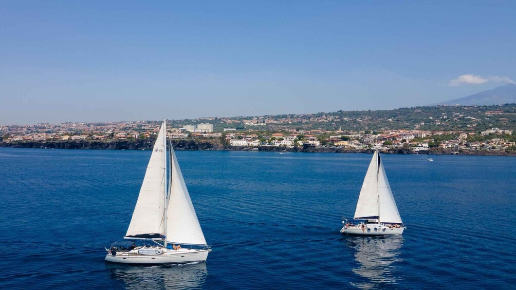 Picture 12 for Activity Catania: Cyclops Coast Sailboat Tour with Snorkel & Prosecco