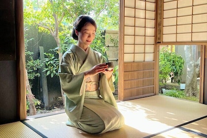 Tea Ceremony in a Japanese painter's Garden in Kyoto