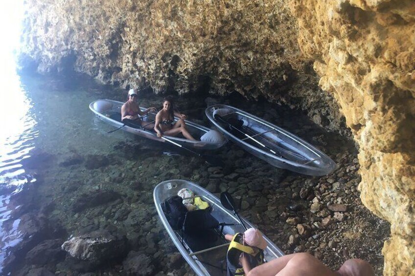 Caves accessible only by small boats