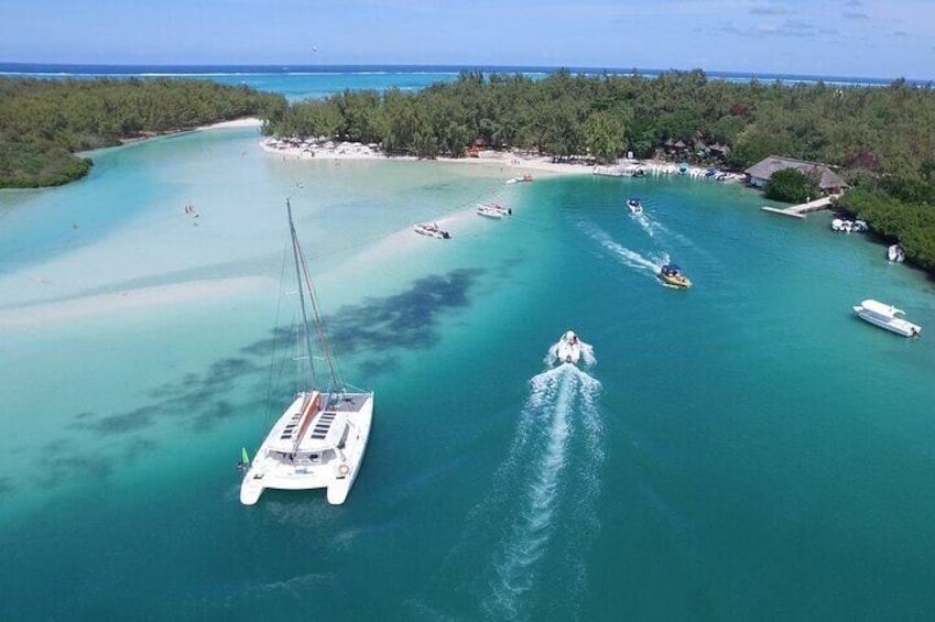 Catamaran drop off area drone picture