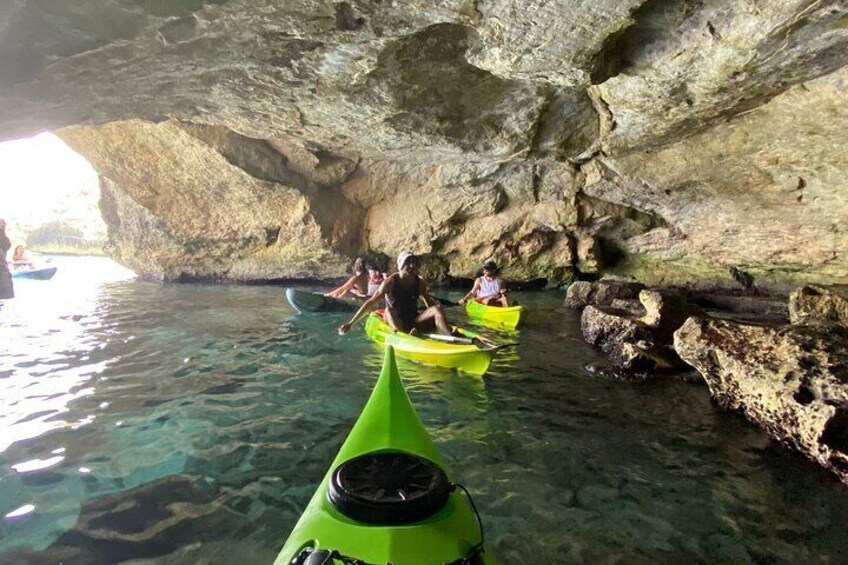 Excursion by Kayak and Canoe: Roca and the Grotta della Poesia