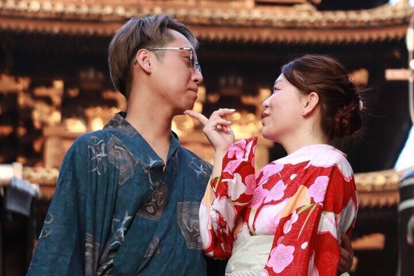 Kyoto Kiyomizu Temple Kimono/Yukata Experience Couple Plan