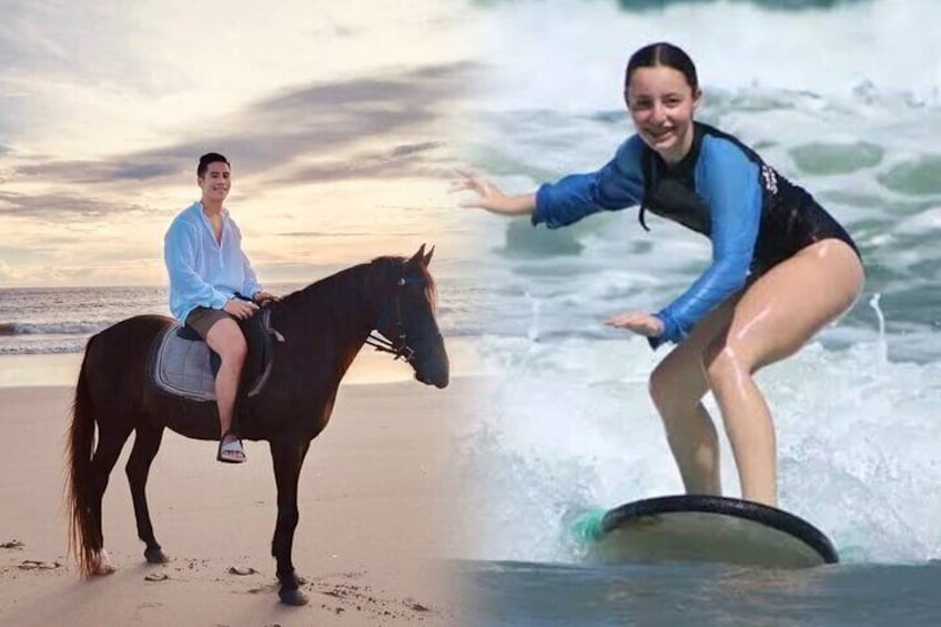 3 Hours Private Surf Lesson and Horse Riding in Seminyak Bali