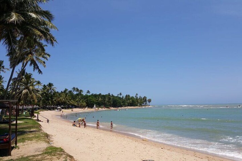 Nice hotels along the beach of Praia do Forte