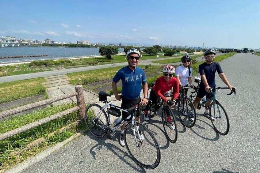 Follow the Yodo River Cycle path that connects Osaka to Kyoto