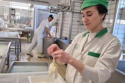 e-bike tour in Cisternino. How the mozzarella is made.