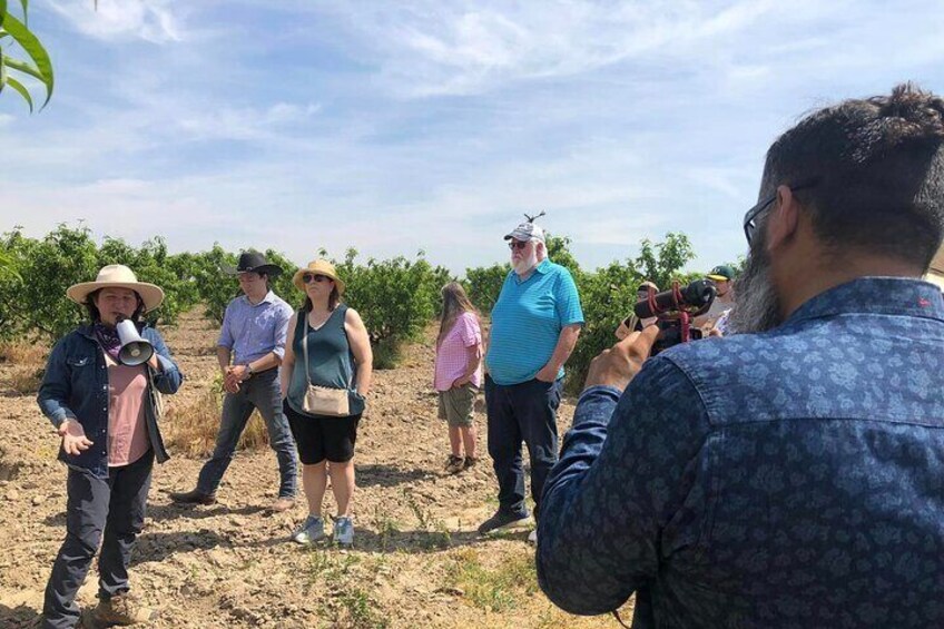 Visiting one of the farm sites.