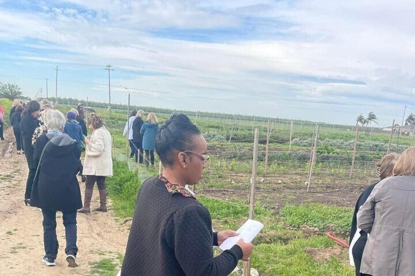 Visiting one of the farm sites.