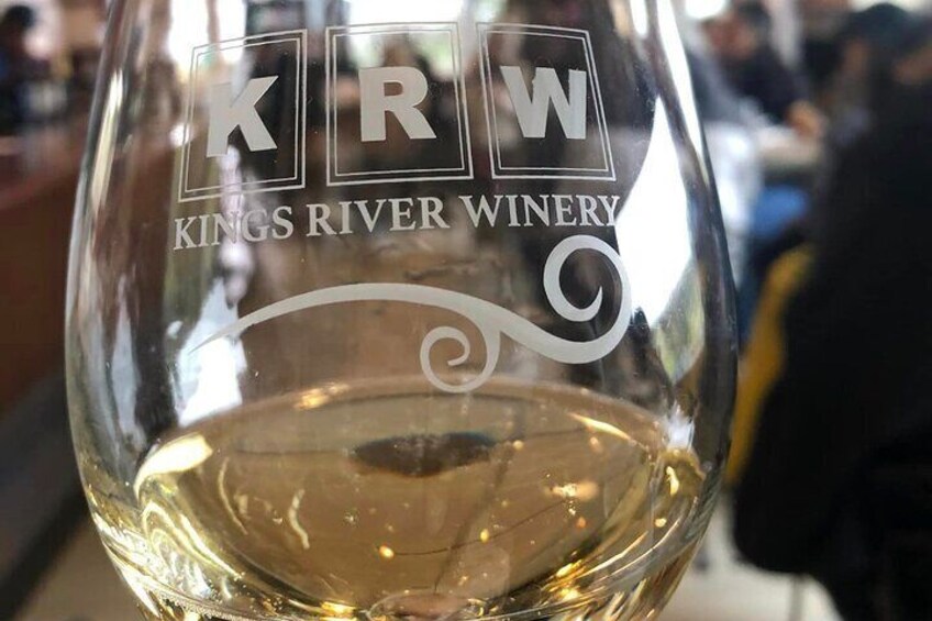 Wine tasting at Kings River Winery.

