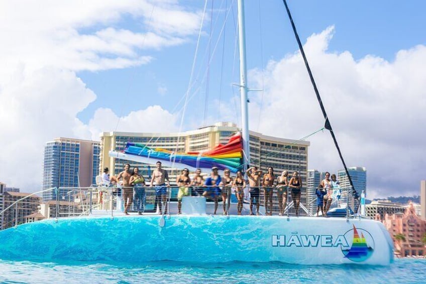 Waikiki Friday Night Fireworks on Hawea Catamaran