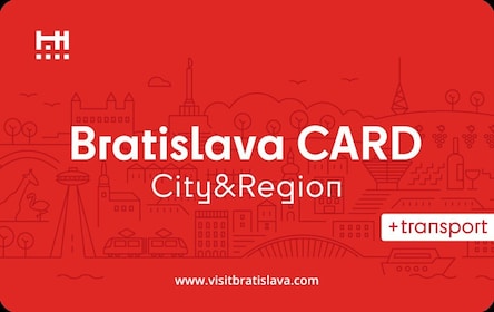 Bratislava-kort med alternativ för kollektivtrafik och vandring