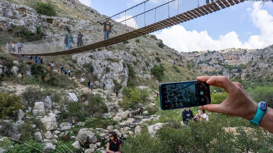 Matera Hiking Adventure: Tibetan Bridge, Murgia Park & Ancient Rock Sites