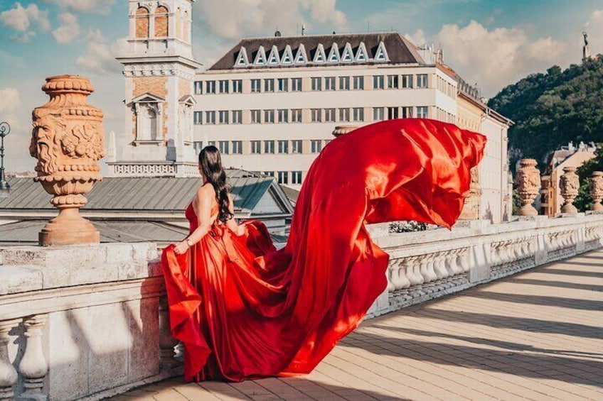 Flying Dress Photo Shooting in Heart of Budapest