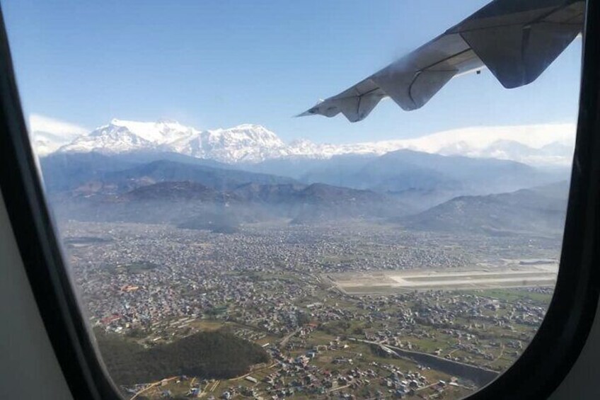 Pokhara city and Annapurna view from Flight