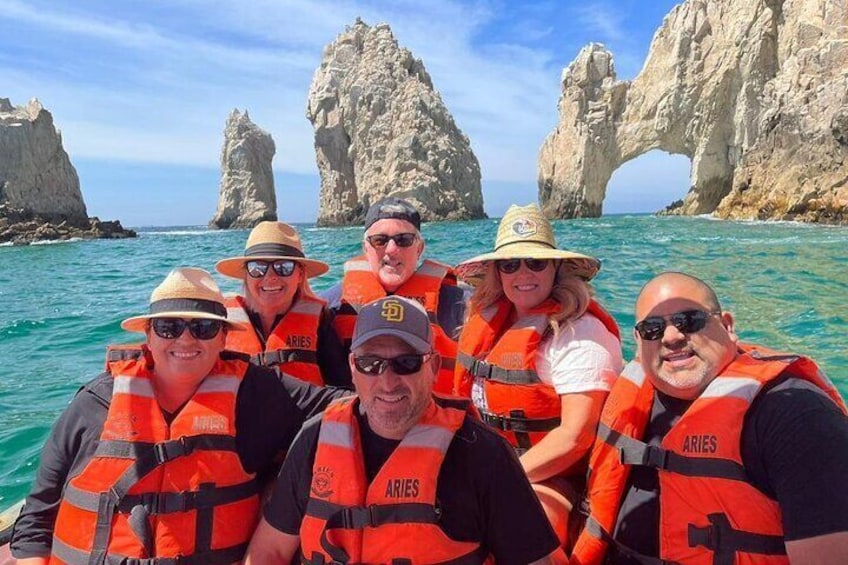 Group Photo in front of the Arch of Cabo San Lucas