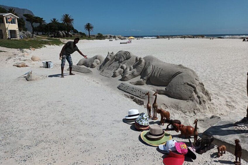 Beach sand art