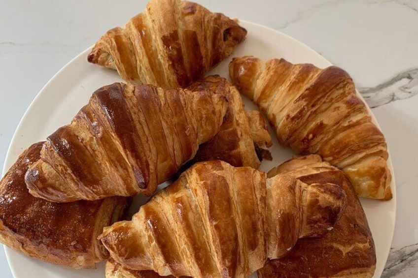 Croissants and pains au chocolat made by students 