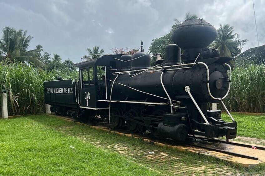 An American-built locomotive from the days of the sugar-cane railroad in Pamplona, Negros Oriental.