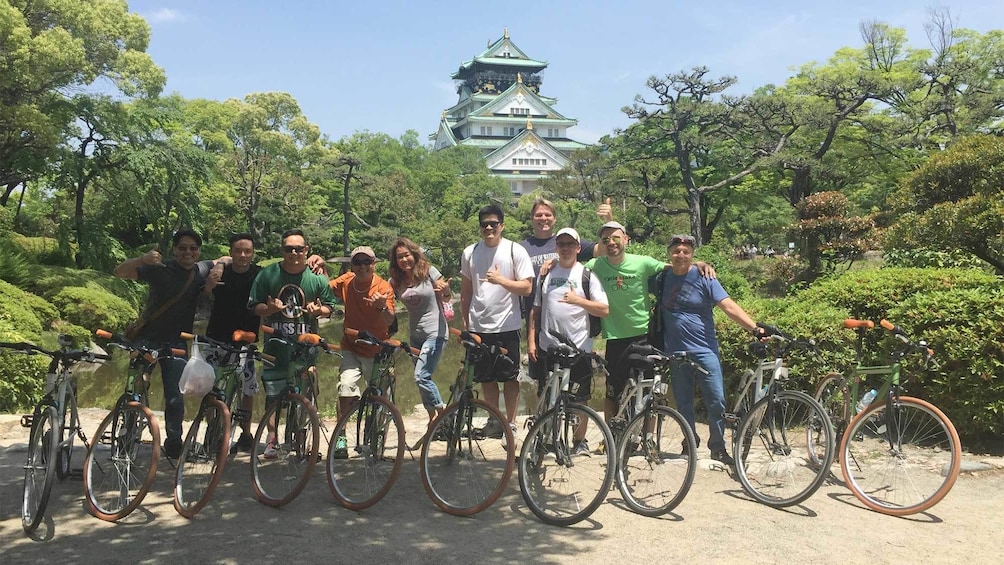 Show item 1 of 5. Large group on the Full-Day Cycling Tour of Osaka