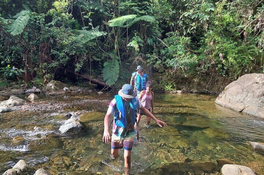 Crossing the river, usually the first taste of the water you get