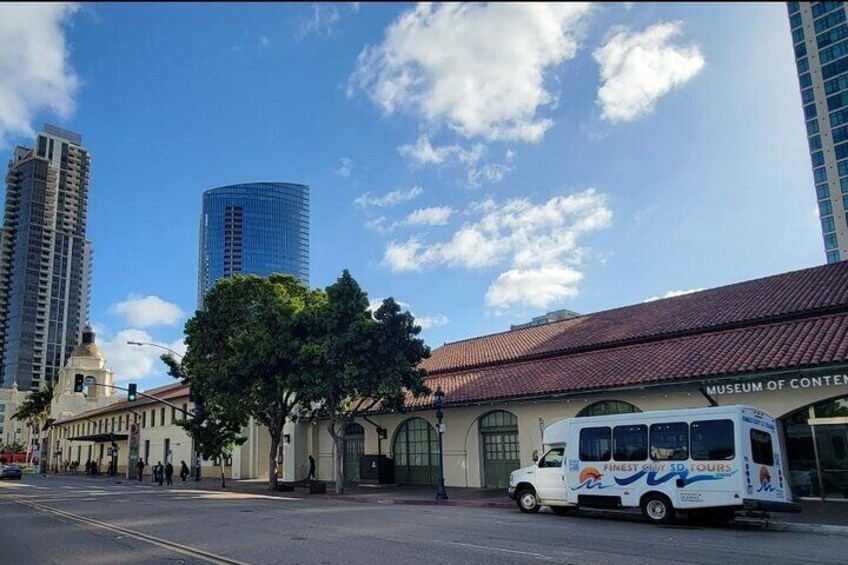 Journey starts at Santa Fe Depot. Pick up by Museum, northside of building by tree and bench.