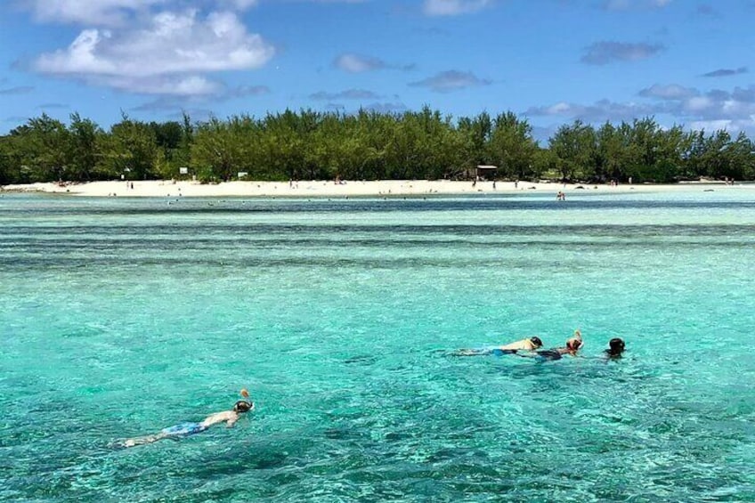 The beauty of Ile aux cerf beach ( snorkeling experience )