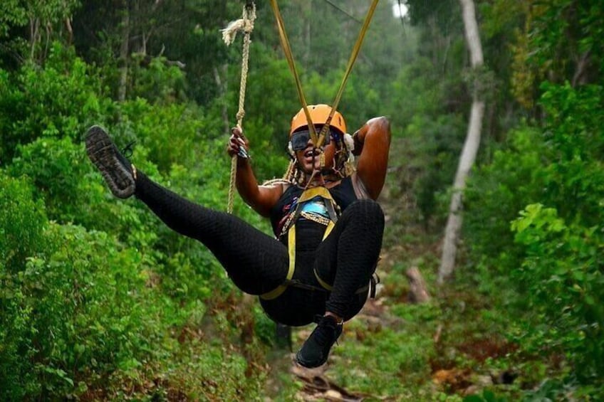 Extreme Adventure in Cobá (ATVs + Zip Lines + Cenote + Buffet)
