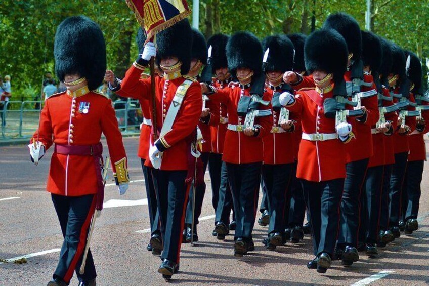 Guards marching down The Mall