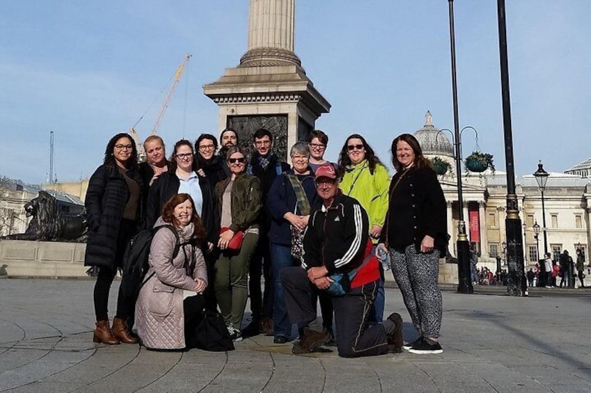 Happy group at Trafalgar Square