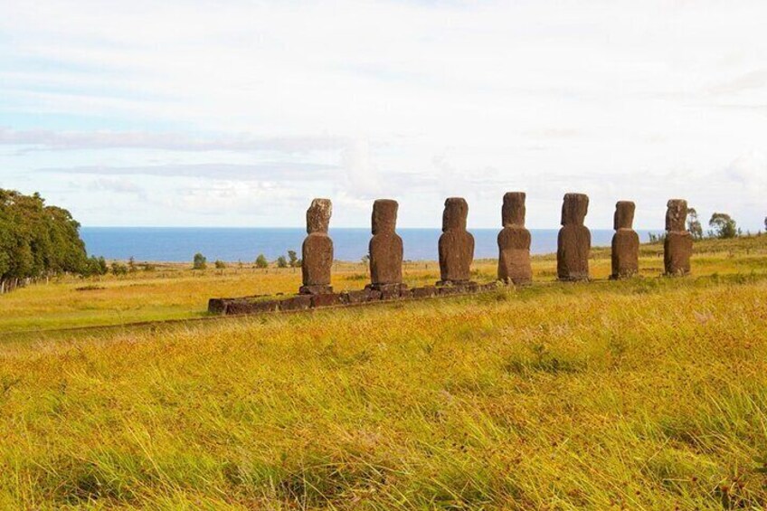 The mysterious moai of Ahu Akivi are the only ones that face the sea.