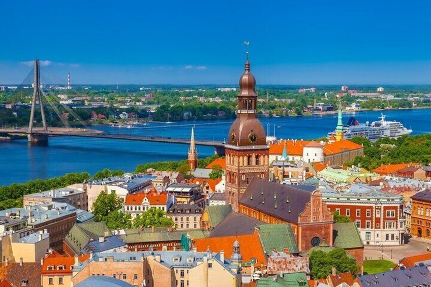 Riga view and Daugava river