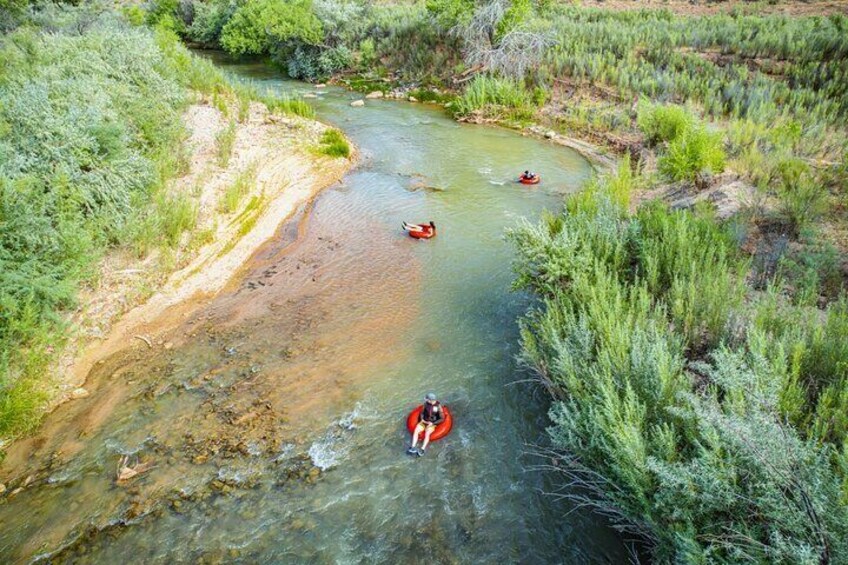 Relax, tubing on the Virgin River in Zion, surrounded natural beauty