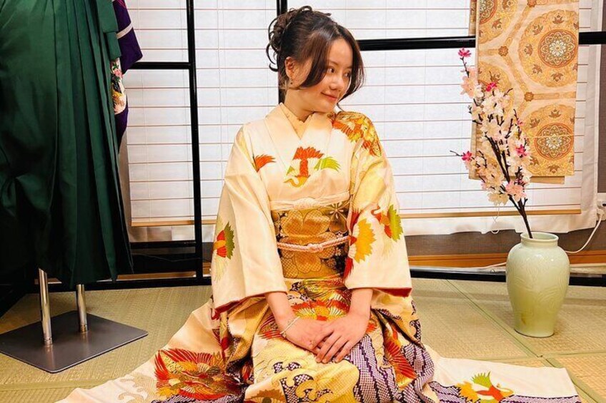 Kimono experience and Japanese home-cooking lesson