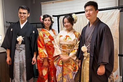 Kimono experience and Japanese home-cooking lesson Osaka Umeda