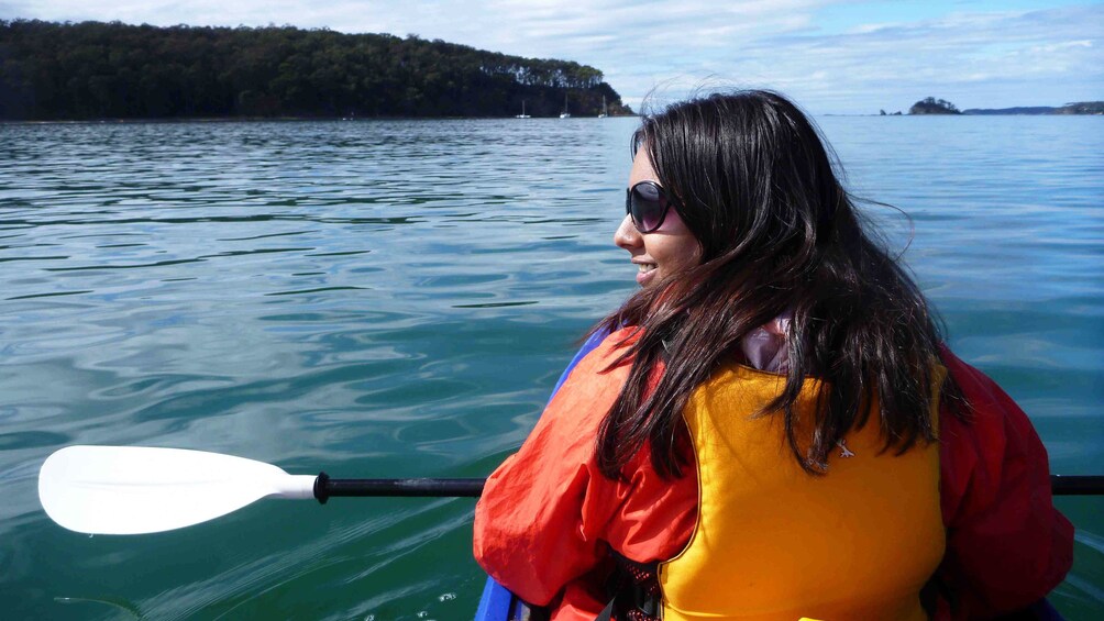 Woman in kayak in Batemans Bay 