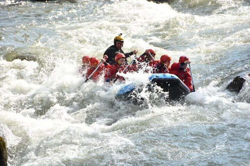 Rafting power on the river Noce in Val di Sole Trentino