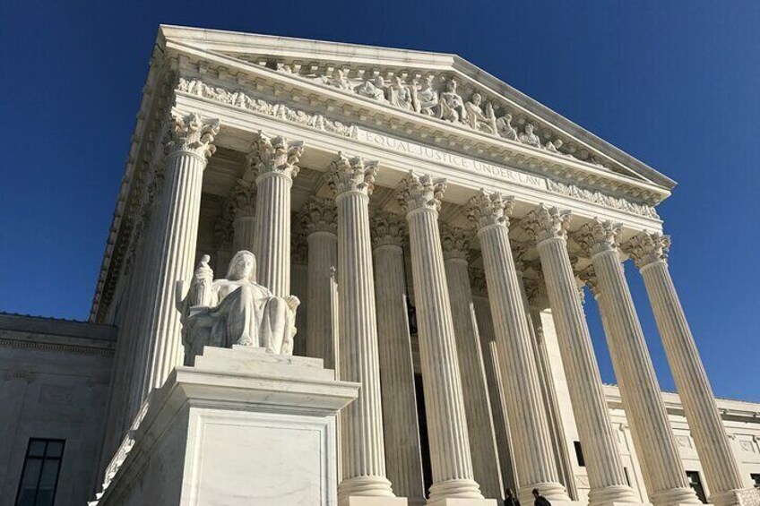 The Supreme Court is a gorgeous photo stop both for the building and the view of the US Capitol building. 