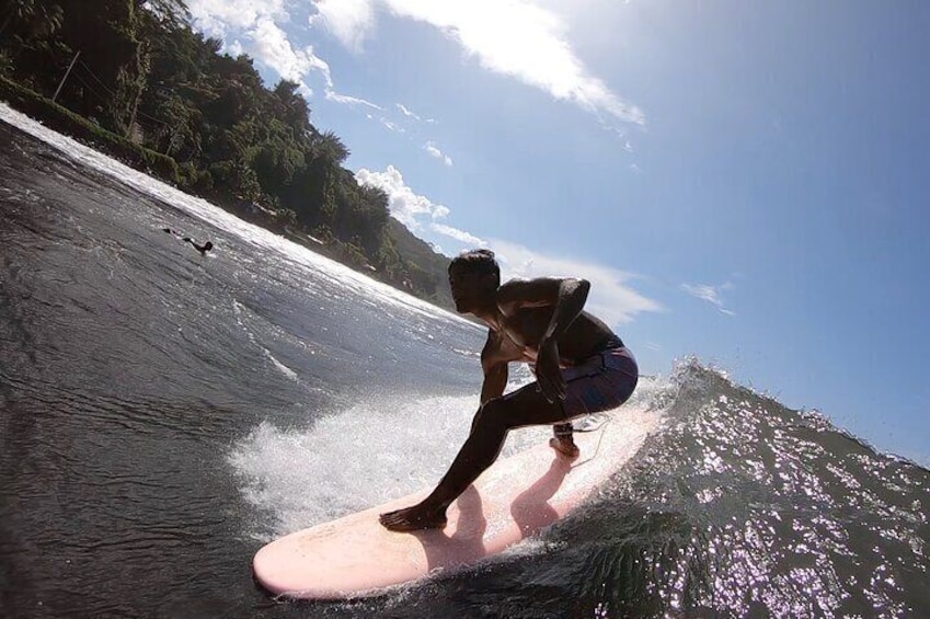 Mateo showing off his New surfing skills. 