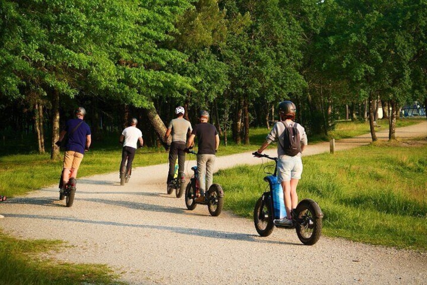 Off-road scooter outing between lakes and Pessac-Léognan vineyards