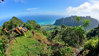Highlight Flight in a Magnum, P.I. Chopper Replica