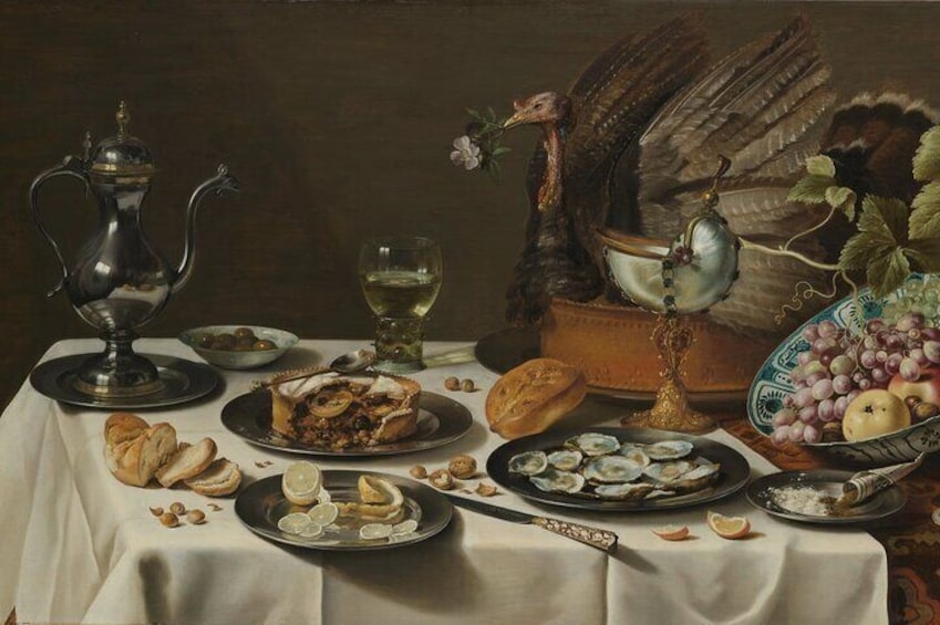 "Still Life with a Turkey Pie" by Pieter
Claesz