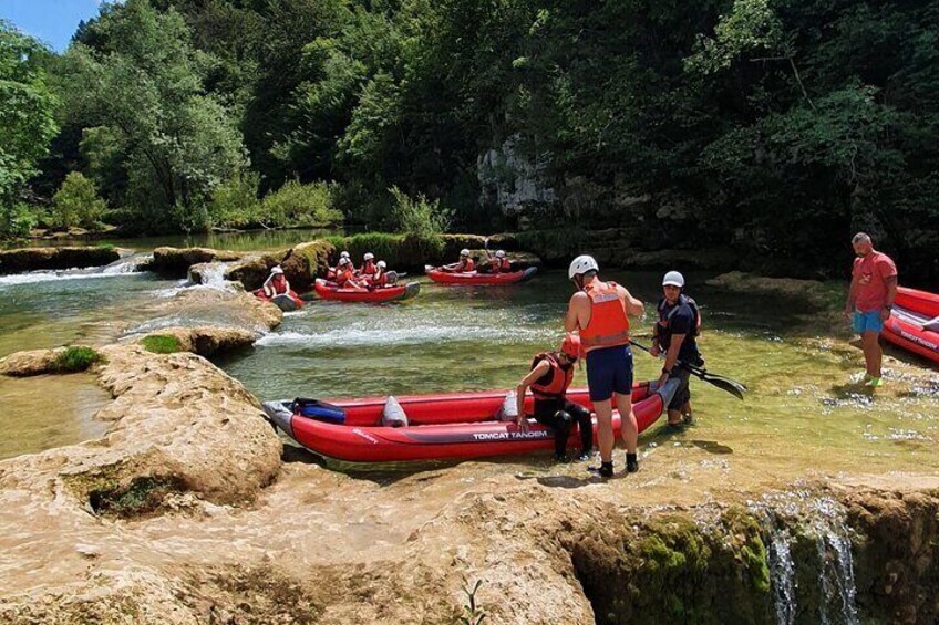Kayaking in Mreznica Waterfalls near Slunj and Plitvice Lakes