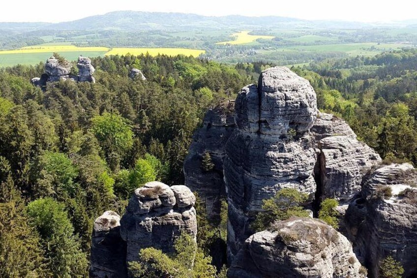 Beautiful viewpoint to rock formations of Czech Paradise