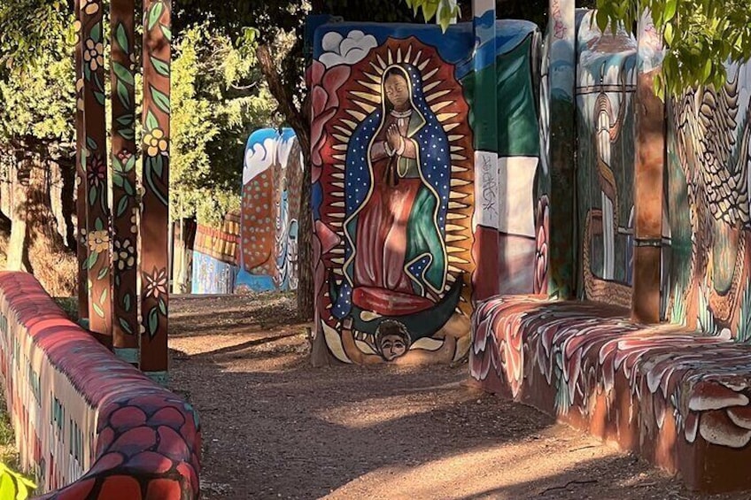 Guadalupe mural at Alto Street Park by Carlos Cervantes.