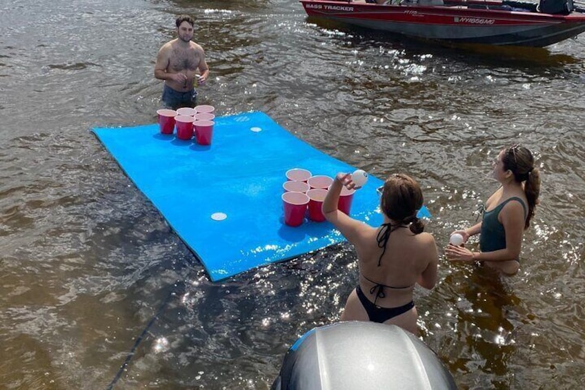 play life sized beer pong (upon request)