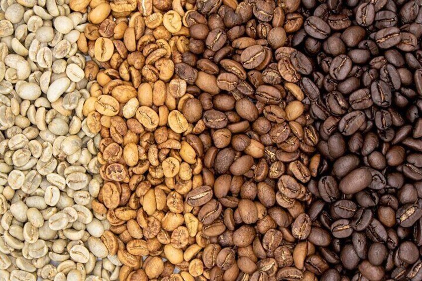Types of coffee roasts.