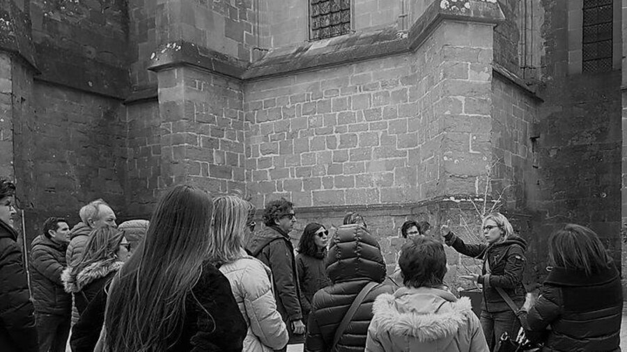 In front of the Basilica of St. Nazaire and St. Celse of the City of Carcassonne